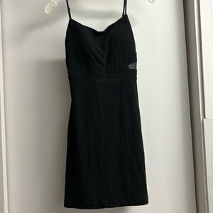 Honey and Rosie black dress with mesh cutouts